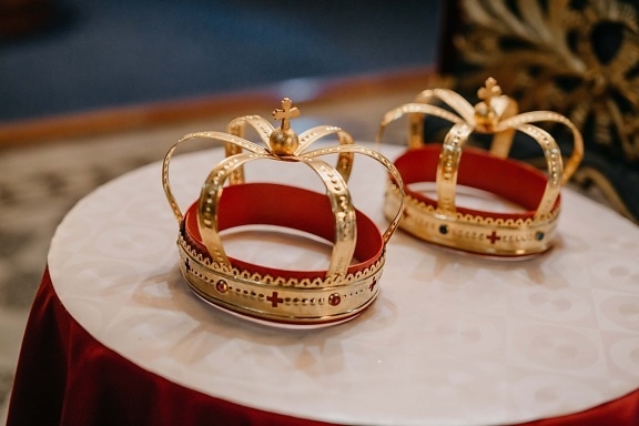 coroa, brilho dourado, ouro, coroação, jóias, luxo, brilhando, elegante, moda, decoração