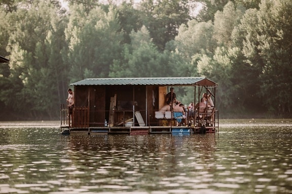 vacation, people, summer season, holiday, boathouse, lifestyle, shed, water, river, wood