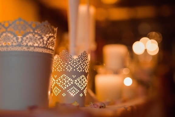 свечи, При свечах, рождество, свет, орнамент, украшения, свеча, размытие, сияющий, празднование