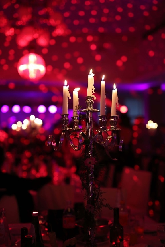 clube nocturno, ano novo, vida noturna, decoração, castiçal, velas, celebração, diodo, luz de velas, vela