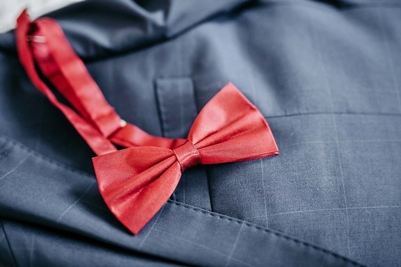 knude, rød, slips, selvbinder butterfly, detaljer, mode, glamour, smokingdragt, elegance, silke