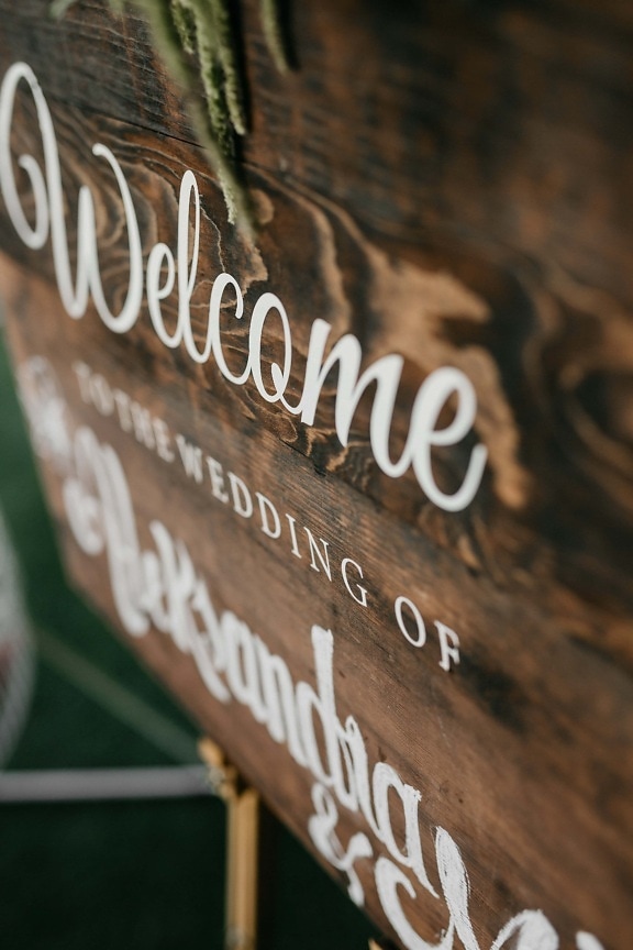 sign, welcome, wooden, text, vintage, design, romantic, wood, retro, old