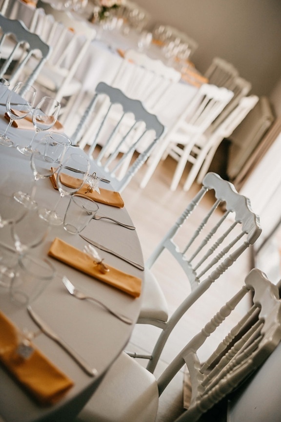 white, tableware, tablecloth, chairs, tables, elegance, lunchroom, cutlery, indoors, wedding
