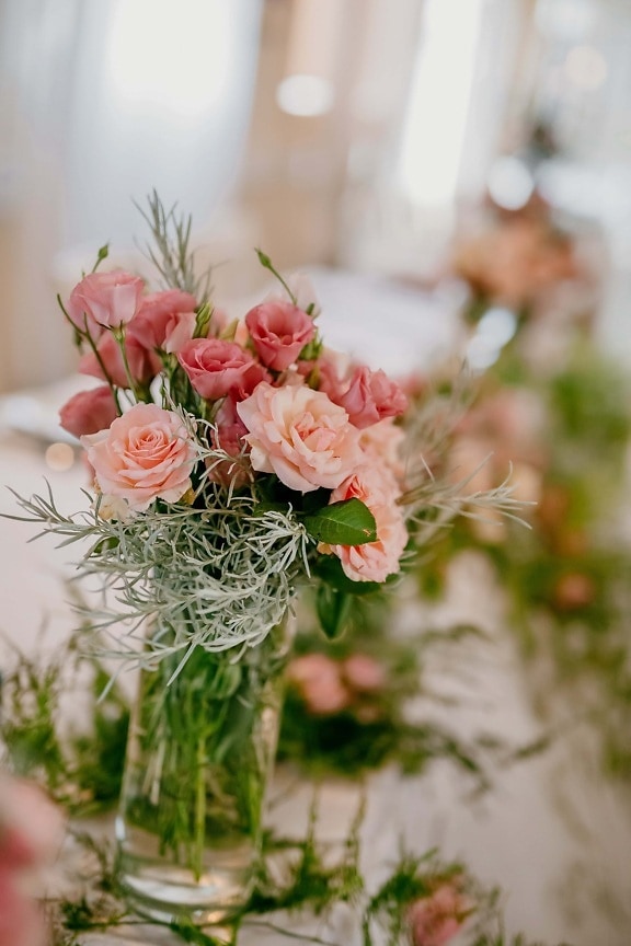 Carnation, des roses, rosâtre, vase, bouquet, Rose, décoration, arrangement, fleur, fleurs