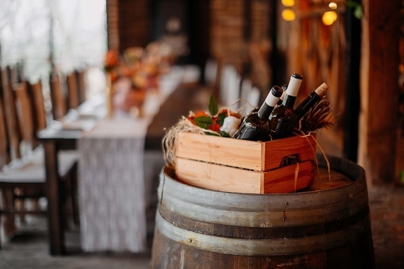 wine, bottles, red wine, winery, box, barrel, wooden, vine, wood, drink