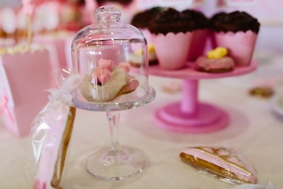 candy, underneath, glass, bell, cake, reception, party, celebration, chocolate, food