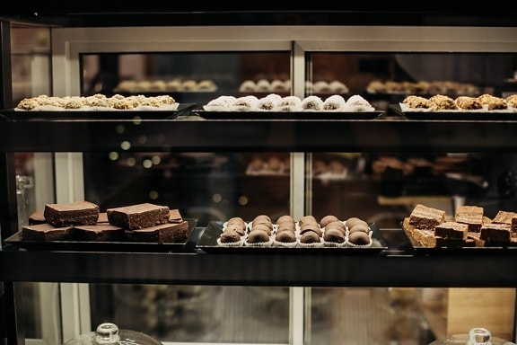 cake shop, cookies, workshop, shelf, assortment, stock, sweet, chocolate, food, shop