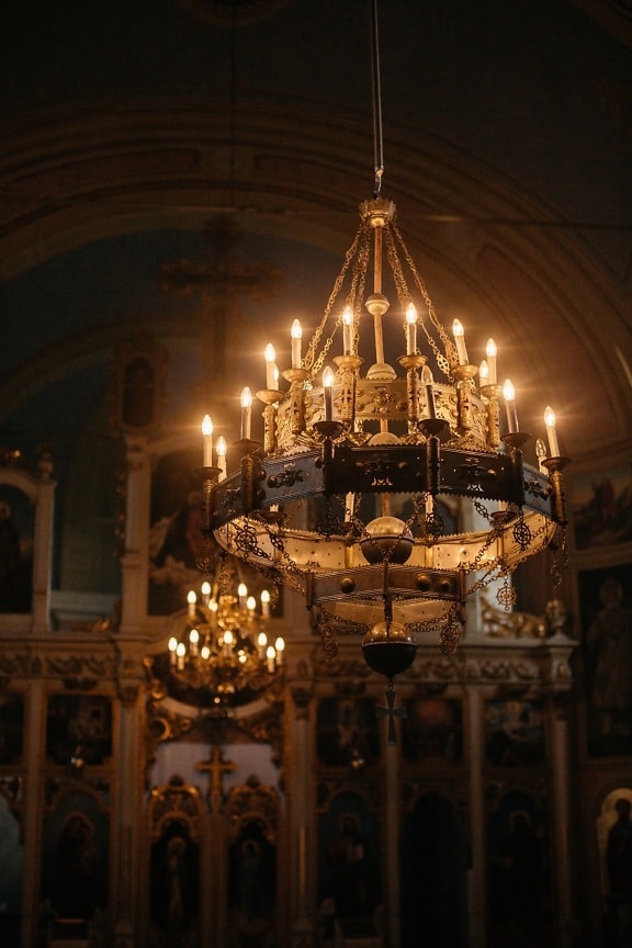 inside, chandelier, church, lights, light bulb, altar, cathedral, structure, religion, architecture