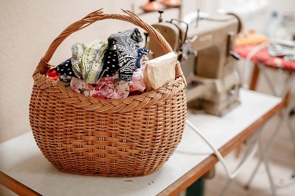 cotton, wicker basket, clothes, textil, workshop, design, studio, basket, wicker, handmade