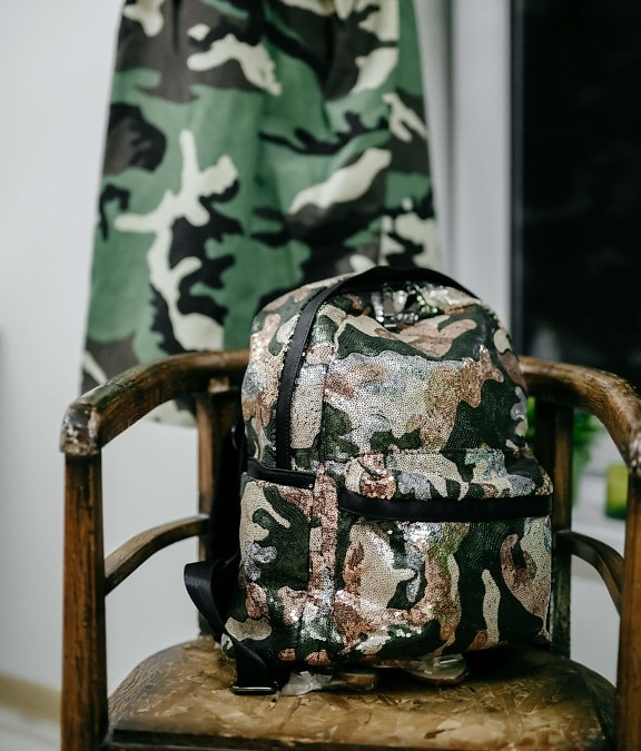 military, design, trendy, fancy, vintage, style, chair, camouflage, seat, retro