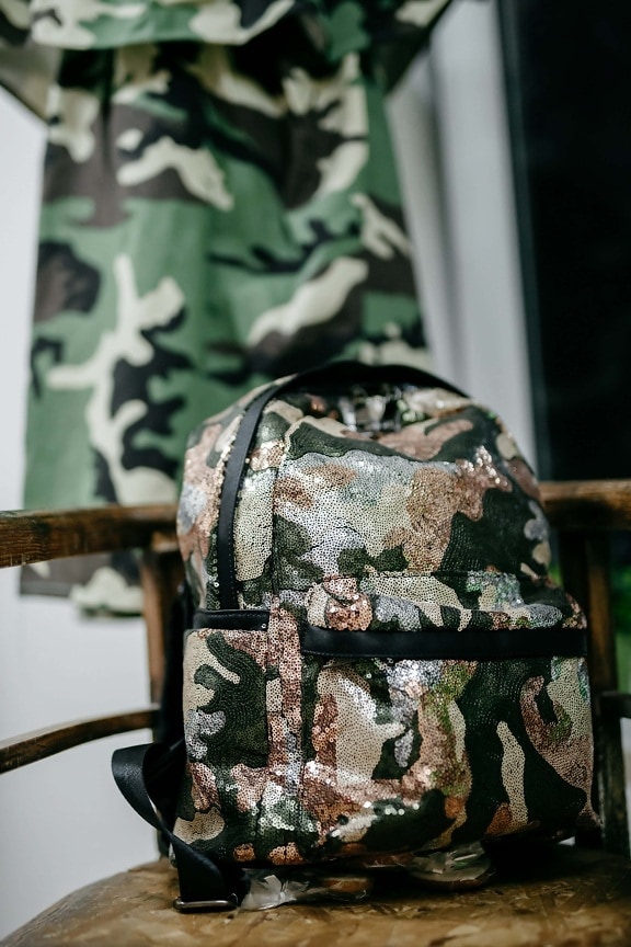 bagages, bagages, militaire, modèle, conception, texture, camouflage, moderne, style, mode