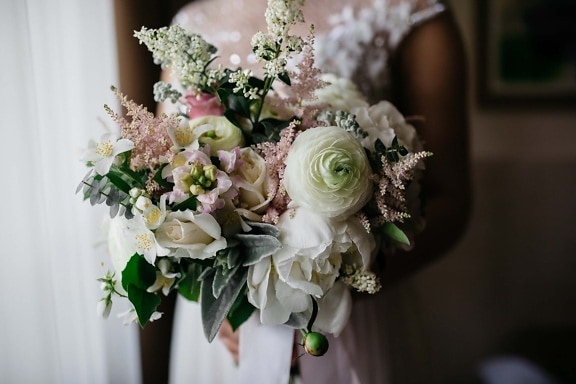 esküvői csokor, menyasszony, elegáns, látványos, csokor, fenséges, esküvő, romantika, virág, elrendezése