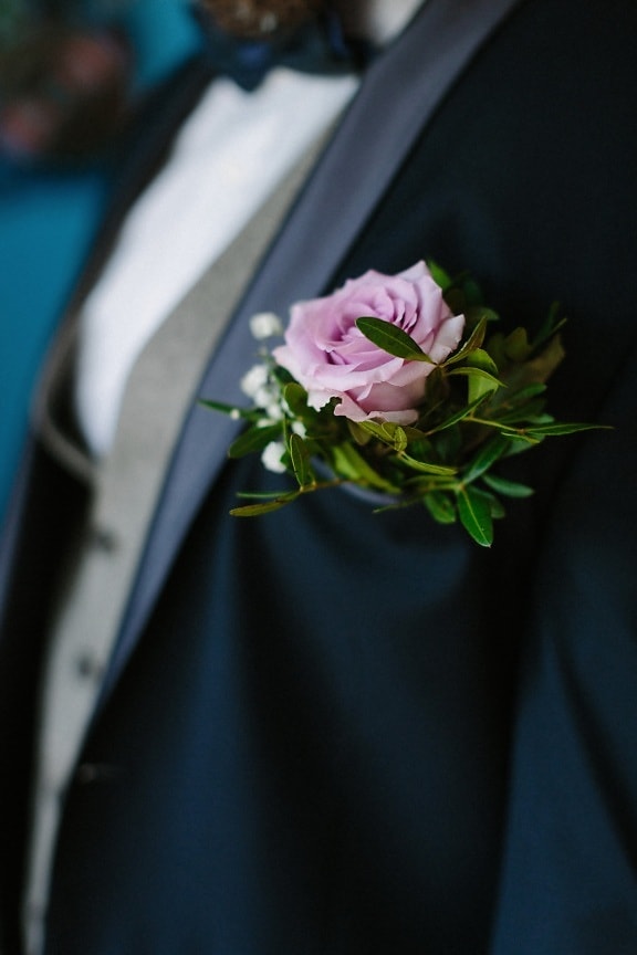 rose, close-up, businessman, tuxedo suit, detail, elegant, style, flower, ceremony, decoration