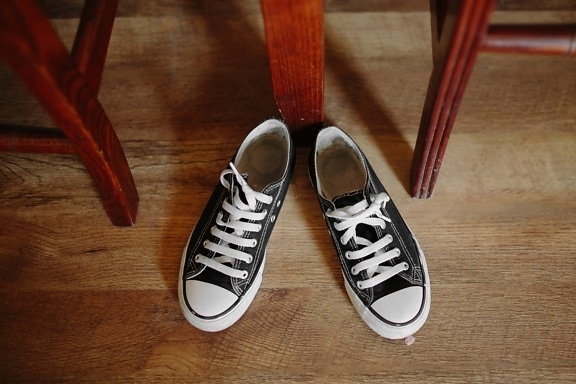 black and white, old style, vintage, old fashioned, sneakers, comfortable, classic, pair, footwear, shoes