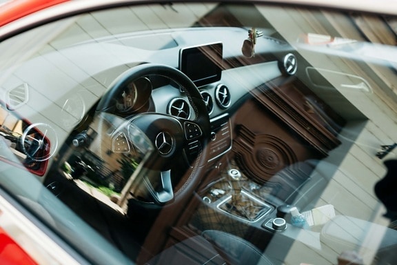 automotive, steering wheel, glass, dashboard, car seat, speedometer, expensive, luxury, gearshift, modern