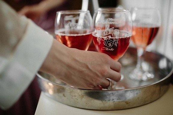 vin rosu, roşu, vin, cristal, sticlă, doamna, femeie, mână, partidul, alcool