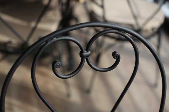 Metal, chaise, fer, fer de fonte, artisanat, boucle, fait main, coeur, forme, structure