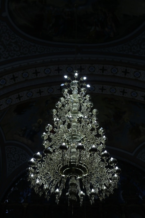cristal, candelabro, decoração de interiores, igreja, religião, catedral, arquitetura, arte, luz, luxo