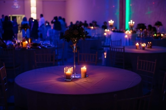 отель, ресторан, романтический, Ночной клуб, тьма, атмосфера, свечи, подсвечник, пурпурно, цвета
