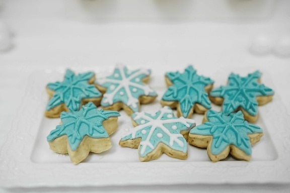 biscoitos, flocos de neve, pão de mel, caseiro, delicioso, Natal, biscoito, decoração, Inverno, comida