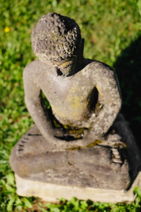 Bouddhisme, sculpture, granit, Bouddha, méditation, nature, Pierre, cimetière, à l’extérieur, Zen