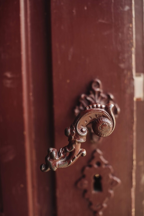 door, baroque, old style, fastener, gate, latch, wood, lock, iron, entrance