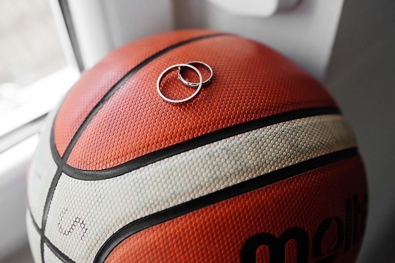 basketball, ball, jewelry, details, gold, rings, sport, recreation, competition, indoors