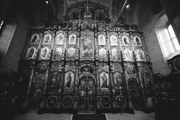 altare, Saint, medievale, Russo, chiesa, ortodossa, cattedrale, religione, arte, architettura
