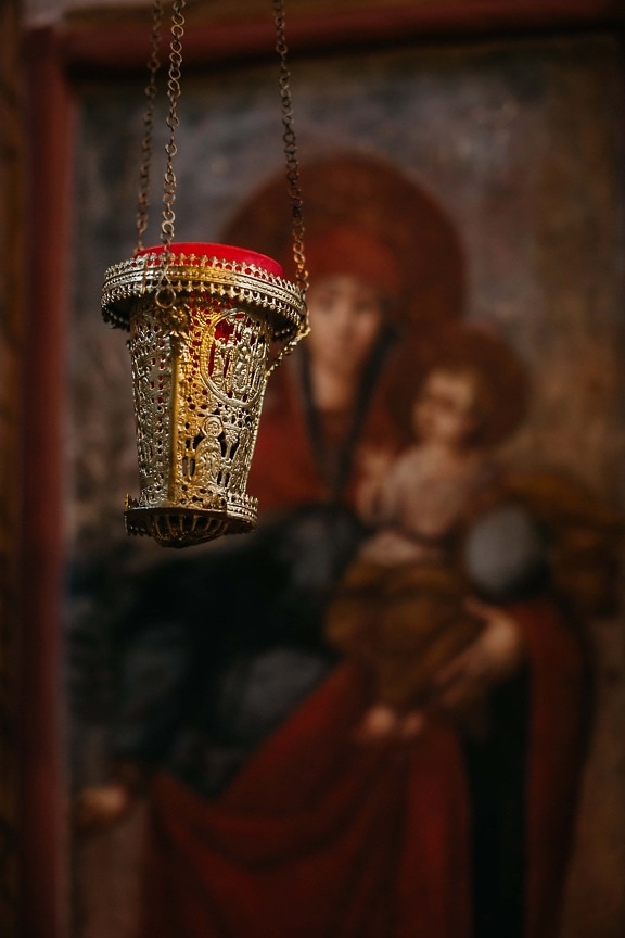 object, religious, relict, christianity, hanging, gold, religion, temple, art, monastery