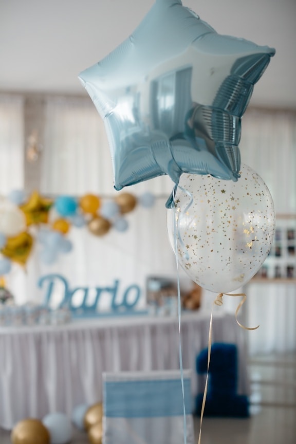 partij, verjaardag, helium, ballon, plezier, viering, decoratie, decoratieve, interieur decoratie, vorm