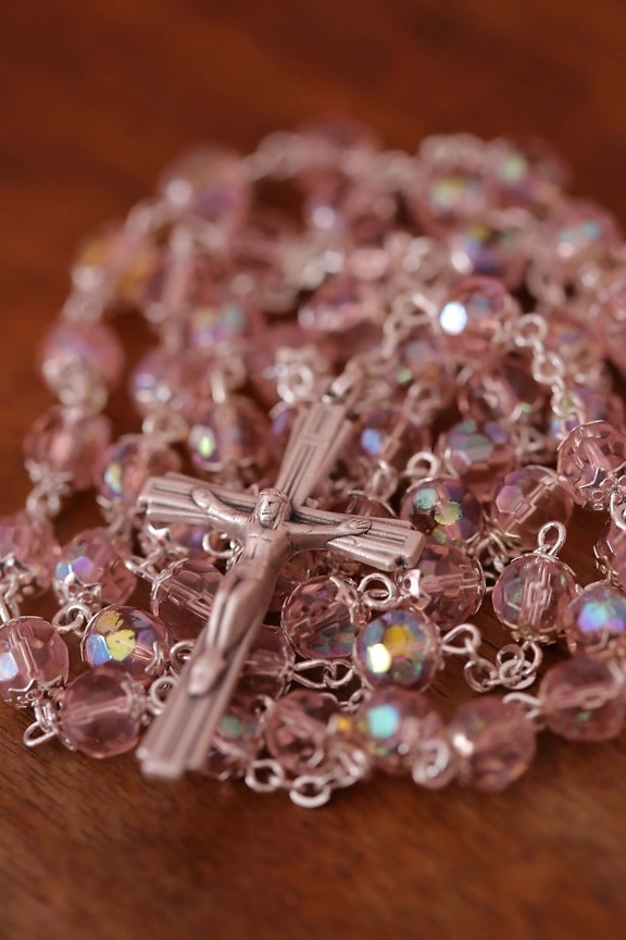 Christ, christianity, jewelry, silver, cross, necklace, beads, shining, bright, luxury