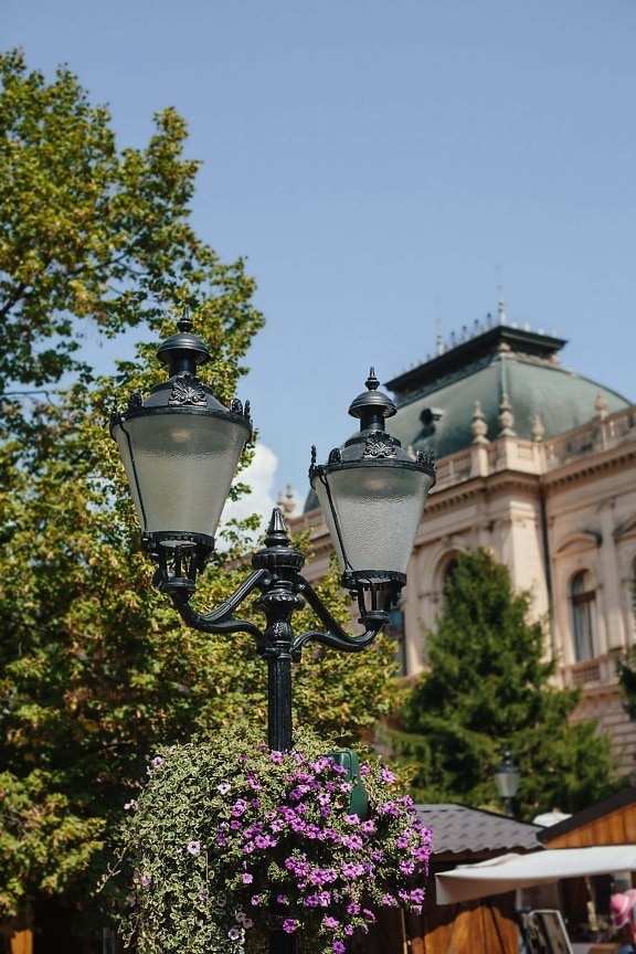 baroque, style, lanterne, rue, architecture, bâtiment, lampe, à l’extérieur, Ville, vieux