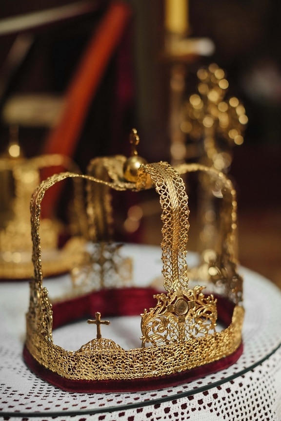 黄金, 冠, 费, 王国, 豪华, 闪耀, 珠宝, 装饰, 优雅, 传统