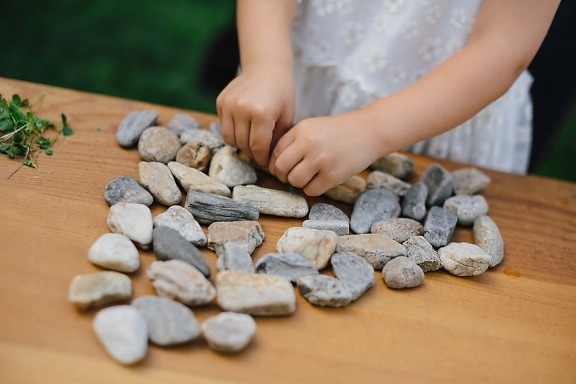 stones, hands, young, pebbles, girl, pebble, zen, nature, harmony, stone