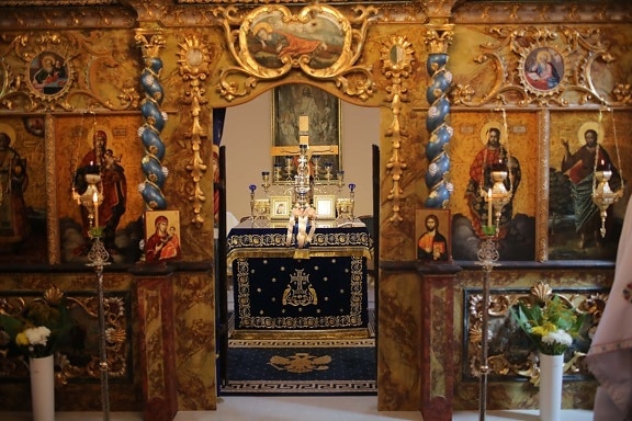 autel, orthodoxe, ornement, médiévale, Christianisme, religieux, décoration d’intérieur, design d’intérieur, Saint, église