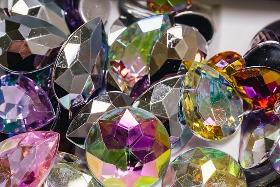 warna-warni, kristal, permata, banyak, bersinar, Emerald, cerah, perhiasan, berharga, batu kecubung