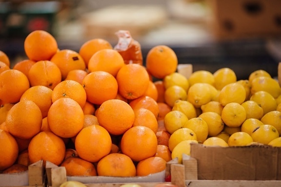 桔皮, 橘子, 柑橘, 市场, 市场, 柠檬, 许多, 健康, 甜, 维生素