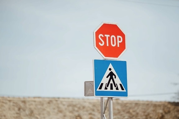 stop, crosswalk, sign, traffic, traffic jam, traffic control, crossroads, crossing over, warning, road