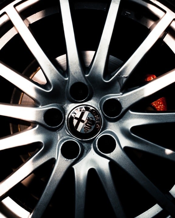 Alfa Romeo, carro, Itália, metálico, alumínio, aro, pneu, roda, cromado, máquina