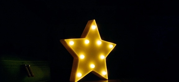 yellow, star, illumination, light, light bulb, shadow, dark, darkness, blur, color