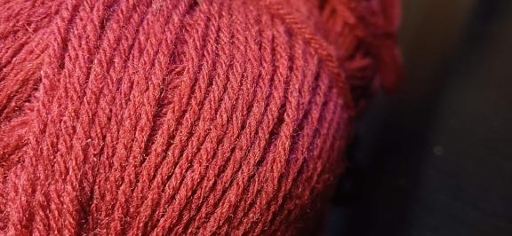 lã, vermelho, fibra, segmento, detalhes, perto, confecção de malhas, malhas, macro, feito à mão