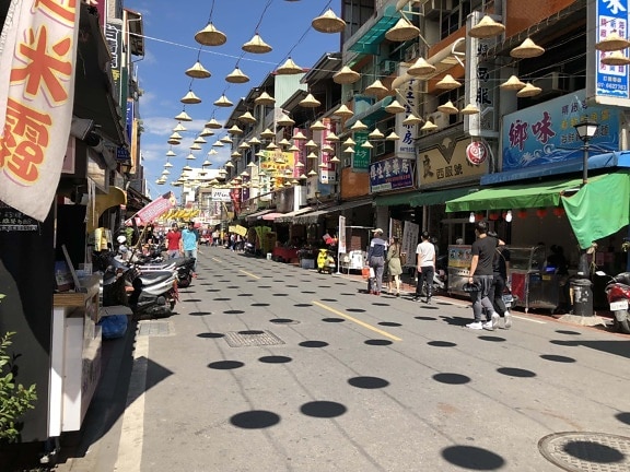 Азия, улица, в центъра, хора, настилка, пешеходна, асфалт, градска зона, град, пазаруване