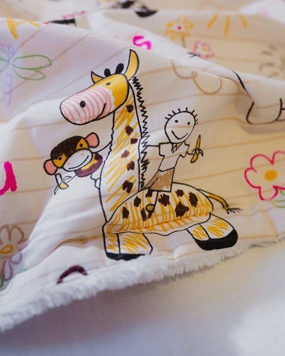 textile, old fashioned, cotton, funny, style, design, drawing, sketch, giraffe, creativity