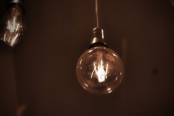 lâmpada de iluminação, vintage, sépia, velho, moda antiga, lustrosa, glass, esfera, brilhante, cor
