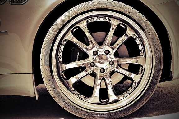 Maserati, bil, rim, aluminium, lyx, sportbil, metallic, lysande, reflektion, däck, detaljer