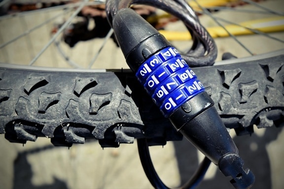 sikkerhed, mountainbike, cykel, dæk, Lås, hjulet, stål, sikkerhed, jern, gamle