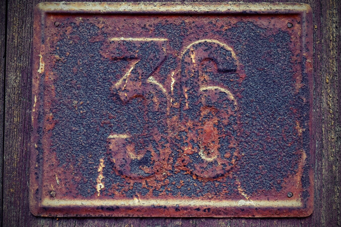 number, rust, old, metal, wooden, planks, vintage, iron, texture, metallic