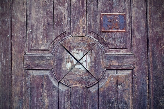 decay, front door, old, iron, rust, number, grunge, wood, retro, wooden