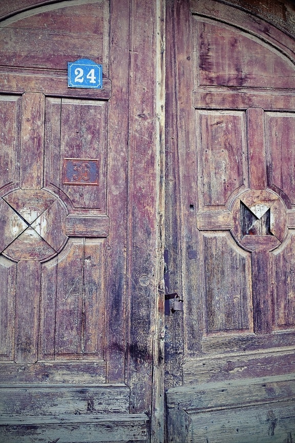 decadência, de madeira, grunge, porta da frente, velho, porta de entrada, velho estilo, textura, madeira, porta de entrada