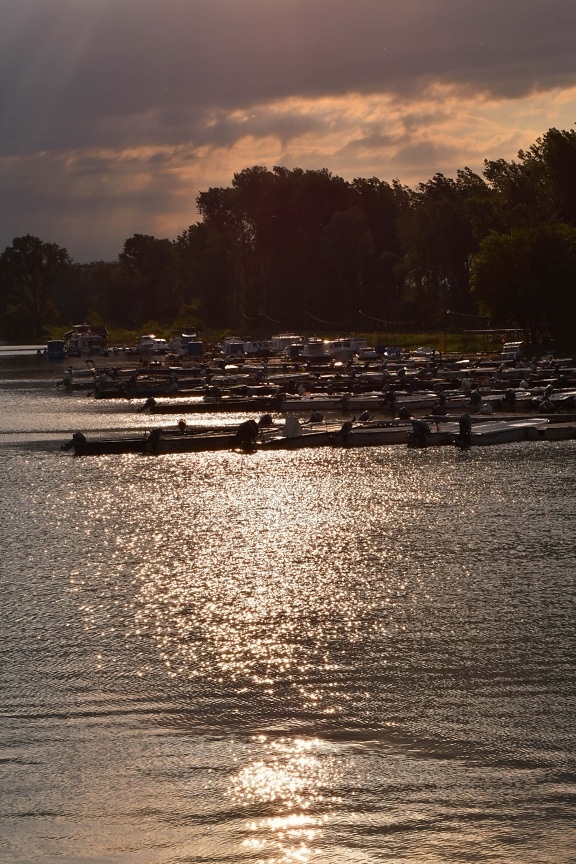 Lakeside, Сутінки, гавані, Річка човен, моторний човен, човни, води, світанок, Захід сонця, Річка